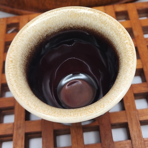 Vintage Brown Drip Glazed Pottery Custard Cup, Made In the USA - Picture 4 of 4